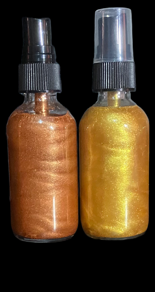 Gold/Bronze Shimmer setting spray